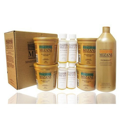 Mizani Sensitive Scalp Relaxer 4 Application Kit + Phormula7 33.8oz SET