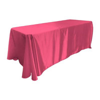 LA Linen TCbridal90X132-FuchsiaB49 Bridal Satin Rectangular Tablecloth Fuchsia - 90 x 132 in.