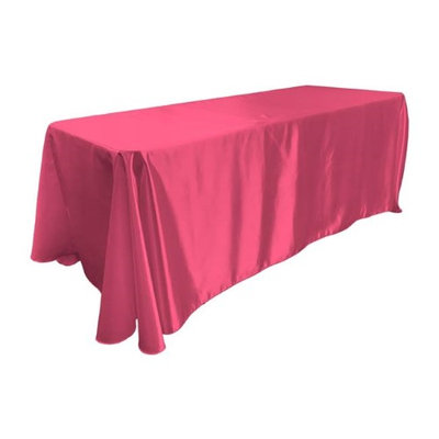LA Linen TCbridal90X132-FuchsiaB49 Bridal Satin Rectangular Tablecloth Fuchsia - 90 x 132 in.