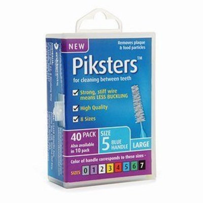 Piksters Interdental Brush Pack of 40 (Size 5 (Blue))