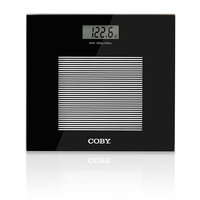 Coby Digital Glass Body Weight Bathroom Scale with Step-On Technology, 400 Pounds, Ultra Slim Modern Design, Sleek Black