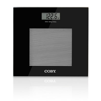 Coby Digital Glass Body Weight Bathroom Scale with Step-On Technology, 400 Pounds, Ultra Slim Modern Design, Sleek Black
