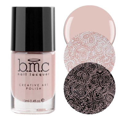 BMC Snowflake Waltz Collection: Ballet Flats - Nude Pink Cream Creative Art Stamping Polish