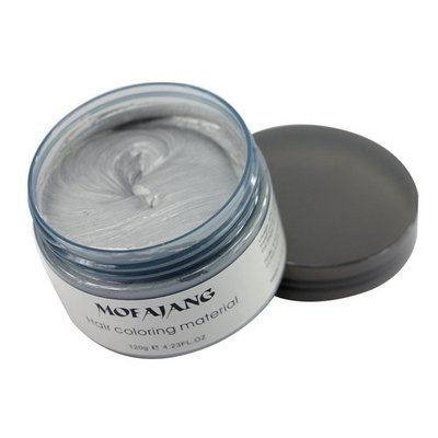 Mofajang Hair Wax Color Styling Cream Mud, Hairstyle Dye Pomade, Temporary, Gray