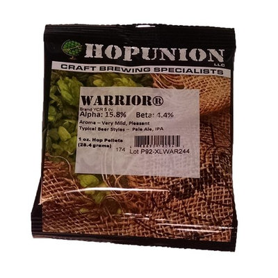 HopUnion 2094A Hop Pellets for Home Brew Beer Making (US Warrior), 1 oz.