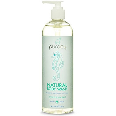 Puracy Natural Body Wash Refill, Sulfate-Free Shower Gel and Daily Cleanser, Citrus and Sea Salt, 64 Ounce Pouch