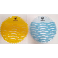 Urinal Screen Splash Mat. Mixed Multi Pack 10 Pieces. Popular Mango and Ocean Mist Fragrances. Strong Urinal Sieve Guard. Long Lasting Pleasant Fresh Scent. More Powerful With Longer Bristles. Combats Unpleasant Odours. Fits Any Urinal Including Waterless Urinals. Helps Combat Splashing Stops Blockages From Discarded Chewing Gum, Cigarettes and Toilet Tissue. Keeps The Facilities Cleaner and More Hygienic Than Standard Urinal Screens. Easy to Use Date Tabs For Regular Changing.