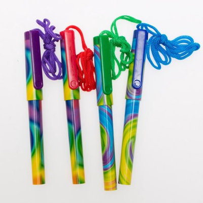 Oriental Trading Company Tie-Dyed Pens on A Rope
