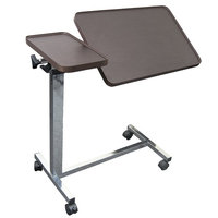 Medical Deluxe Tiltable Overbed Bedside Table w One-Touch Height Adjustment Feature (Hospital and Home Use)
