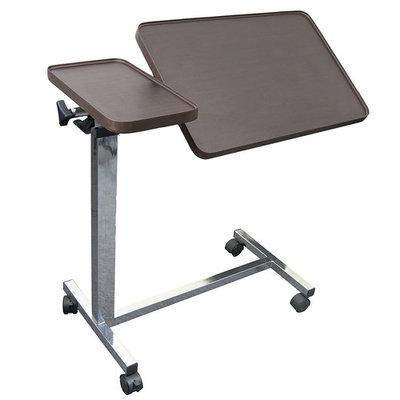 Medical Deluxe Tiltable Overbed Bedside Table w One-Touch Height Adjustment Feature (Hospital and Home Use)