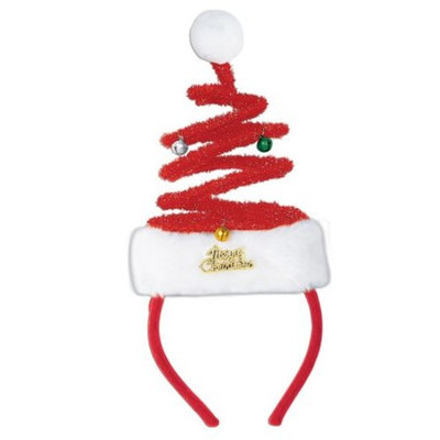 Pack of 12 Springy Santa Snap-on Christmas Headbands One Size Fits Most