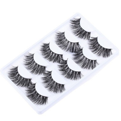 5 Pairs Mink Hair Long Thick Eye Lashes Makeup False Eyelashes Extension