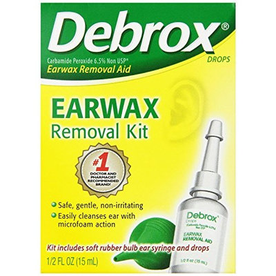 5 Pack Debrox Drops Earwax Removal Aid Kit - 15 ml Drops with Bulb Syringe Each