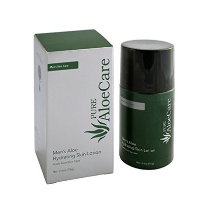 PURE AloeCare Men's Organic Aloe Hydrating Skin Lotion, Delivers Instant Moisture and Nourishment Deep into the Skin2.65 oz (75g)