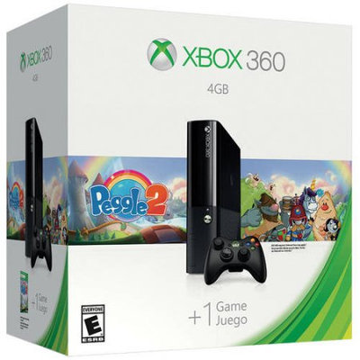 Microsoft Corp. Refurbished Microsoft L9V-0039 Xbox 360 4GB Console Peggle 2 Bundle - Black