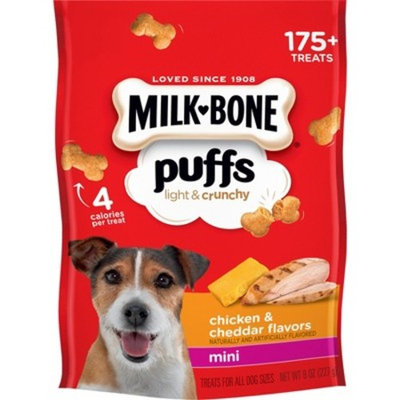 Milk-Bone Puffs Chicken & Cheddar Mini Dog Treats - 8oz