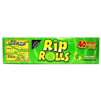 Dollaritem Wholesale Rips Roll Sour Candy Apple *1Y -Sold by 1 Box of 24 Pieces