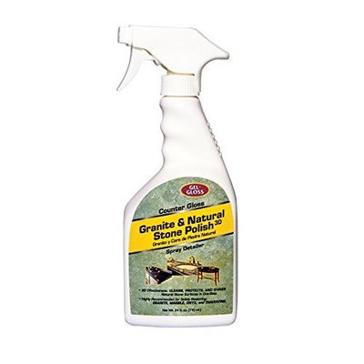 Gel-Gloss, CG-24, Counter Gloss Granite and All Natural Stone Surface Cleaner and Polish - Cleans, Seals and Shines In Easy One Step Process, 24 Fluid Ounces