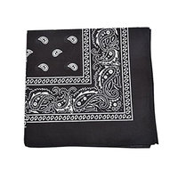 Qraftsy Paisley Bandanas Head Wrap, 100% Cotton Double Sided, 21 x 21 Inch (500 Pack, Black)