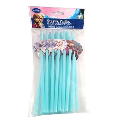 Disney Frozen disposable Straws Party with Elsa Anna & Olaf (18 straws per pack)