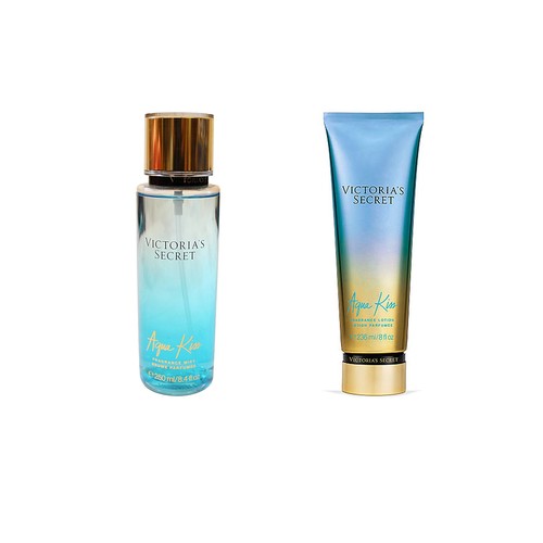 Victoria Secret New 2015 Aqua Kiss Fragrance Mist and Lotion Set