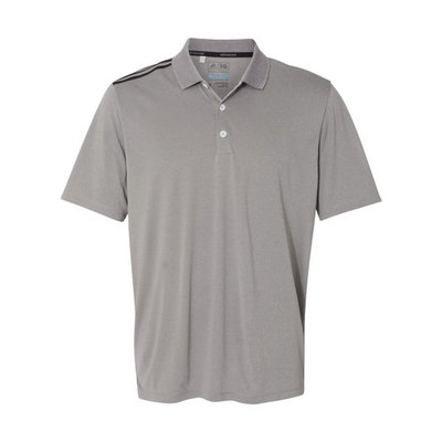 Adidas A233 Men's 3-Stripes Polo Shirt -Grey/Black/Mid Grey-Small
