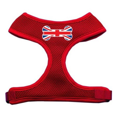 Mirage Pet Products Bone Flag UK Screen Print Soft Mesh Dog Harnesses, Large, Red