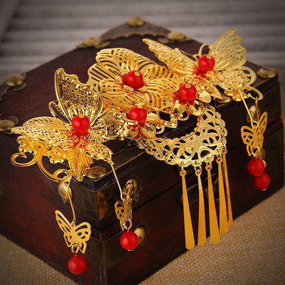 2017 Tassel Bride Hair Comb Wedding Jewelry for Women Chinese Style Cheongsam Dress Accessories