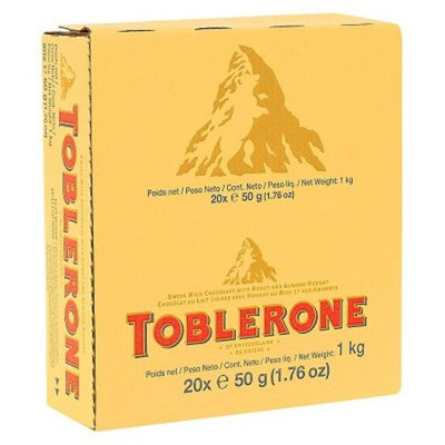 Toblerone Swiss Milk Chocolate Candy Bar 1.76 oz 20 ct