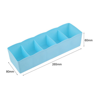 Five Grids Multifunction Underwear Socks Tiny Things Storage Box Plastic Finishing Box Drawer Desk Bed Cabinet
