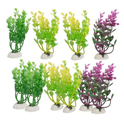 10 Pcs Ceramic Base Simulated Multicolor Plastic Plant 5.9
