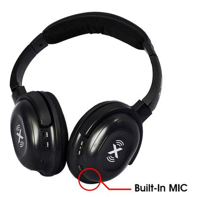 Axess HPBT604-BK Wireless Bluetooth Stereo Headphones with Built-in Microphone, Black