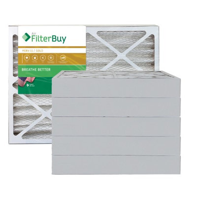 AFB Gold MERV 11 28x30x4 Pleated AC Furnace Air Filter. Filters. 100% produced in the USA. (Pack of 6)