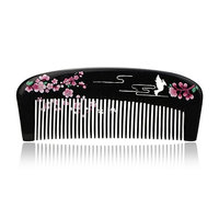 Yumary Natural Black Cattle Horn Comb Anti Static Lacquer Art Cattle Horn Comb Massage Comb Fine Tooth Comb No Handle Comb Gift Box Packaging