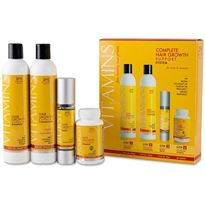Vitamins Hair Growth Treatment Products - Hair Loss Treatment System to Stop Thinning Hair and Promote Regrowth – Includes Shampoo, Conditioner, Vitamins and Hair Growth Accelerating Serum