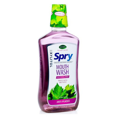 Spry Alcohol-Free Xylitol Mouthwash, Natural Island Grape, Anti-Plaque - 16 fl oz