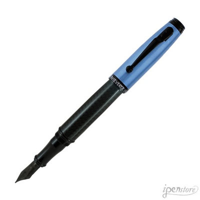Monteverde Invincia Carbon Fiber Fountain Pen, Blue, Stub Italic Nib