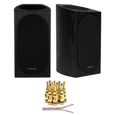 Pioneer Andrew Jones Designed Bookshelf Speaker (Black) + Wire + Banana Plugs