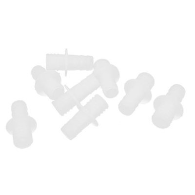 Aquarium 8mm Pipe Dia Straight Coupler Air Tube Valve Connector White 8 Pcs