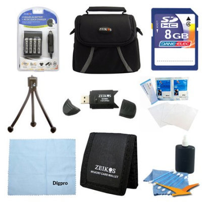 Special Fully Loaded Value 8GB Card and AA Battery Kit for Fujifilm S2950, S4200, S4500
