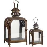 A & B Home Inc set of 2 iron candle lanterns