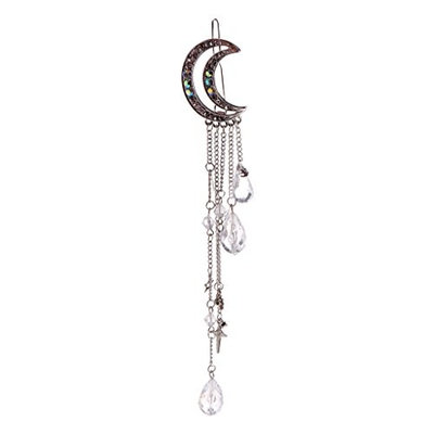 SYlive Hair Clip, Cute Jewelry Moon Rhinestone Gold Hairpin for Women