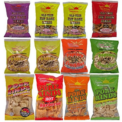 Low Carbohydrate Pork Rind Sampler 12 Pack