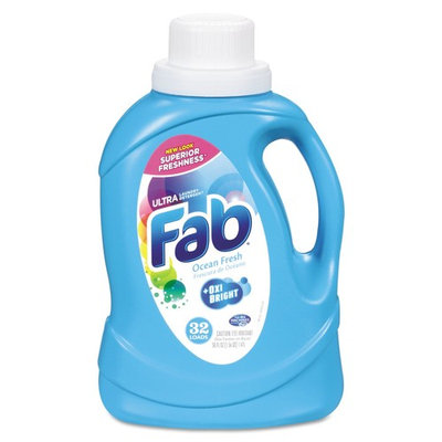 Fab 37155 Ultra 2X Liquid Laundry Detergent, Ocean Breeze, 50 Oz. Bottle (Case of 6)