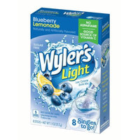 Jel Sert Wyler's Light Singles To Go! Sugar Free Drink Mix, Blueberry Lemonade, 1.1 Oz, 8 Count Box, Pack of 12