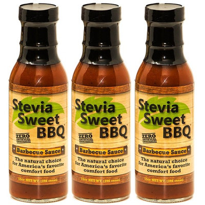 Stevia Sweet BBQ Sauce | Low Sugar (1g), Low Carb, Low Sodium, Gluten & Fat Free | Paleo & Keto Diet Friendly Barbecue Sauce | Zero Artificial Sweeteners (3 x 15 oz)