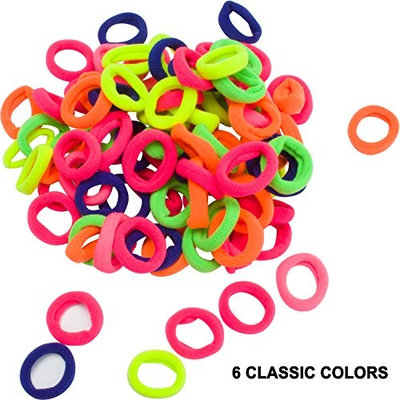 Ondder Hair Bands Ties Elastics Toddler Baby Girl, 200 PCS No Crease Ponytail Holders, Tiny Soft Rubber Bands for Baby Kids Women Men, Small Size No Aches Durable Hair Accessories