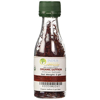 Indus Organics Saffron Strings, Grown in Kashmir Mountains, 5 Gm, Premium Grade, Hand Selected, Freshly Packed