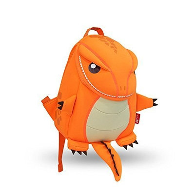 GreenForest Nursery kids Backpacks custom cool for boys school party Toddler - Cute Lifelike Dinosaur Backpack Orange(10.6*9.1*3.7 inch) - Best Gift For 3-8 years