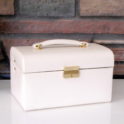 Budd Leather Lizard Print Calf Jewelry Box with Handle